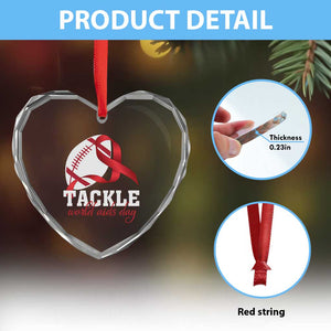 Tackle World AIDS Day Heart Crystal Glass Ornament Red Ribbon Football Awareness Gift TS12 Print Your Wear