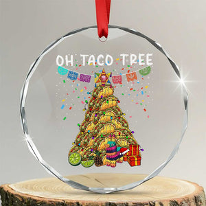 Taco Christmas Tree Crystal Glass Ornament Funny Xmas Foodie Mexican TS14 Transparent Glass 3'' Circle Print Your Wear