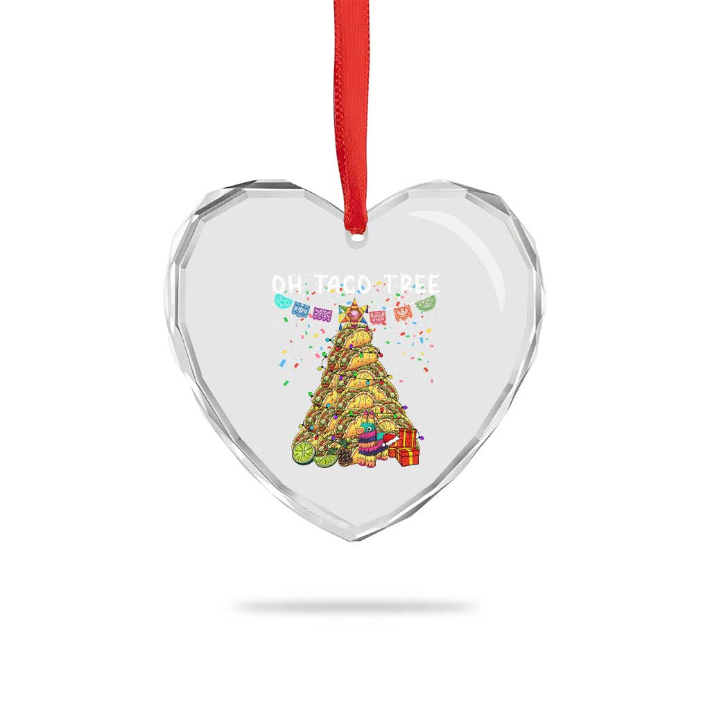 Taco Christmas Tree Heart Crystal Glass Ornament Funny Xmas Foodie Mexican TS14 Print Your Wear