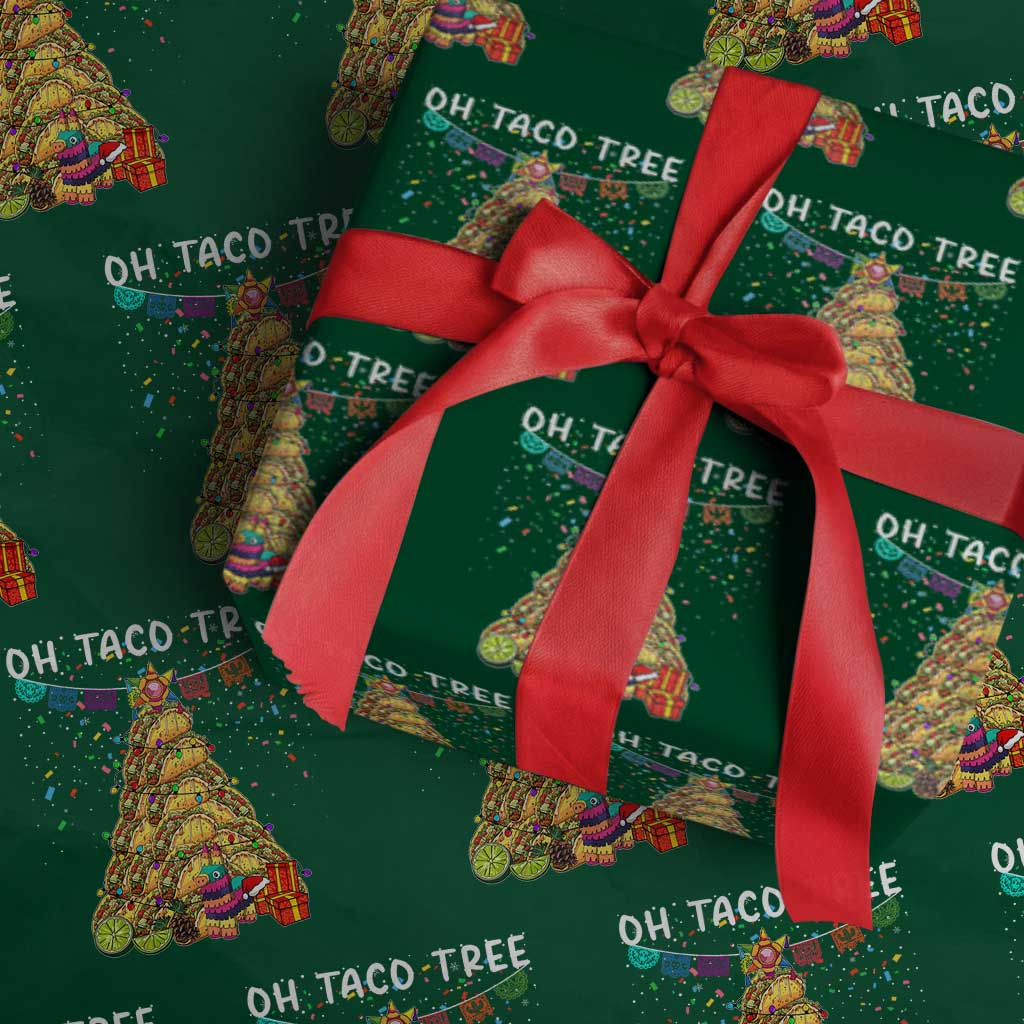 Taco Christmas Tree Wrapping Paper Roll Funny Xmas Foodie Mexican TS14 Green Print Your Wear