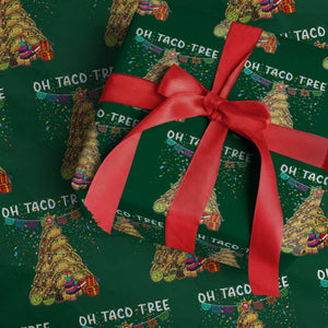 Taco Christmas Tree Wrapping Paper Roll Funny Xmas Foodie Mexican TS14 Green Print Your Wear
