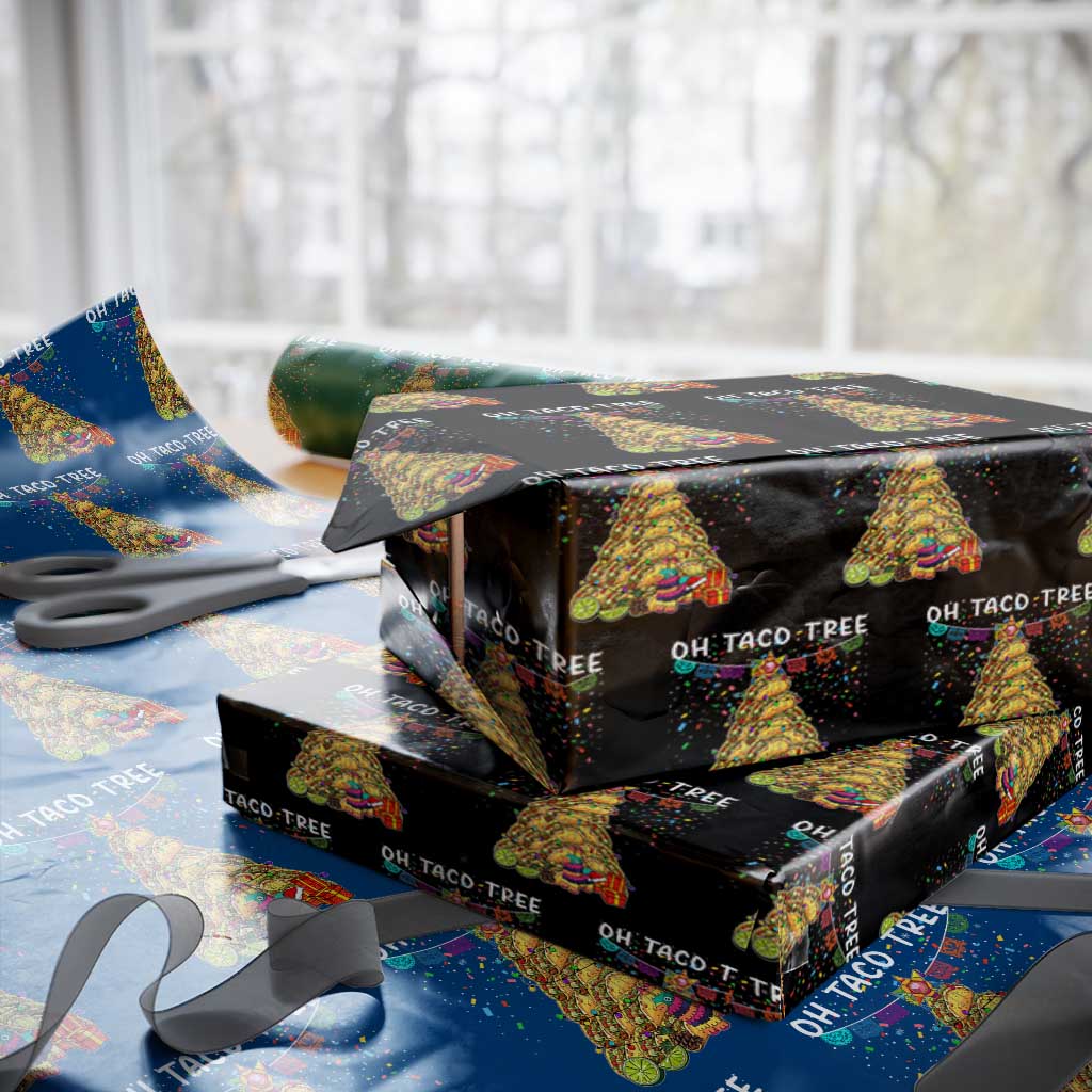 Taco Christmas Tree Wrapping Paper Roll Funny Xmas Foodie Mexican TS14 Black Print Your Wear