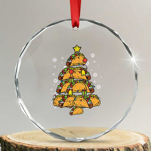 Taco Xmas Tree Crystal Glass Ornament Mexican Food Tacos Lover Xmas in Mexico TS02 Transparent Glass 3'' Circle Print Your Wear