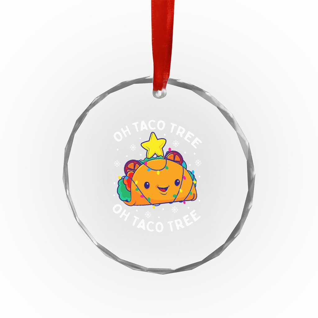 Taco Xmas Tree Crystal Glass Ornament Oh Taco Tree Cute Xmas Mexican Food Lover TS02 Print Your Wear
