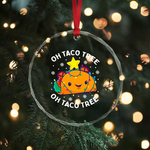 Taco Xmas Tree Crystal Glass Ornament Oh Taco Tree Cute Xmas Mexican Food Lover TS02 Print Your Wear