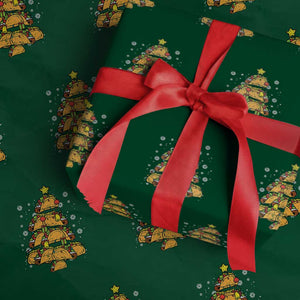 Taco Xmas Tree Wrapping Paper Roll Mexican Food Tacos Lover Xmas in Mexico TS02 Green Print Your Wear