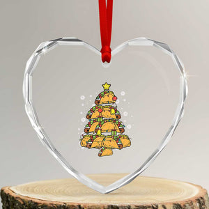 Taco Xmas Tree Heart Crystal Glass Ornament Mexican Food Tacos Lover Xmas in Mexico TS02 Transparent Glass 3'' Heart Print Your Wear
