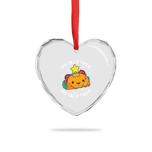 Taco Xmas Tree Heart Crystal Glass Ornament Oh Taco Tree Cute Xmas Mexican Food Lover TS02 Print Your Wear