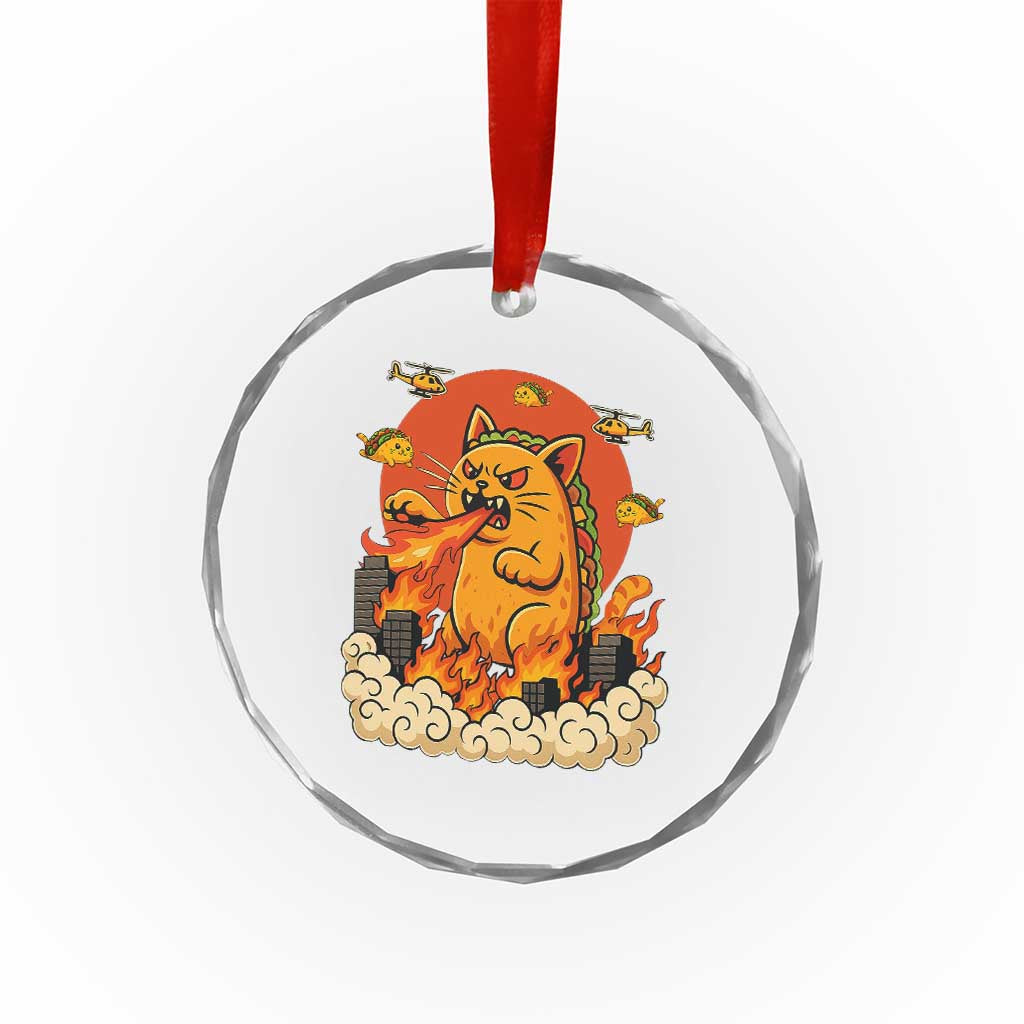 Tacocat Monster Crystal Glass Ornament Funny Cats Taco Lovers TS14 Print Your Wear