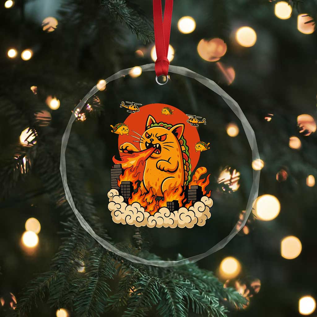 Tacocat Monster Crystal Glass Ornament Funny Cats Taco Lovers TS14 Print Your Wear