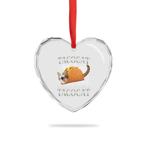 Tacocat Spelled Backwards Is Tacocat Heart Crystal Glass Ornament Funny Cat Gift 90s Bootleg TS10 Print Your Wear