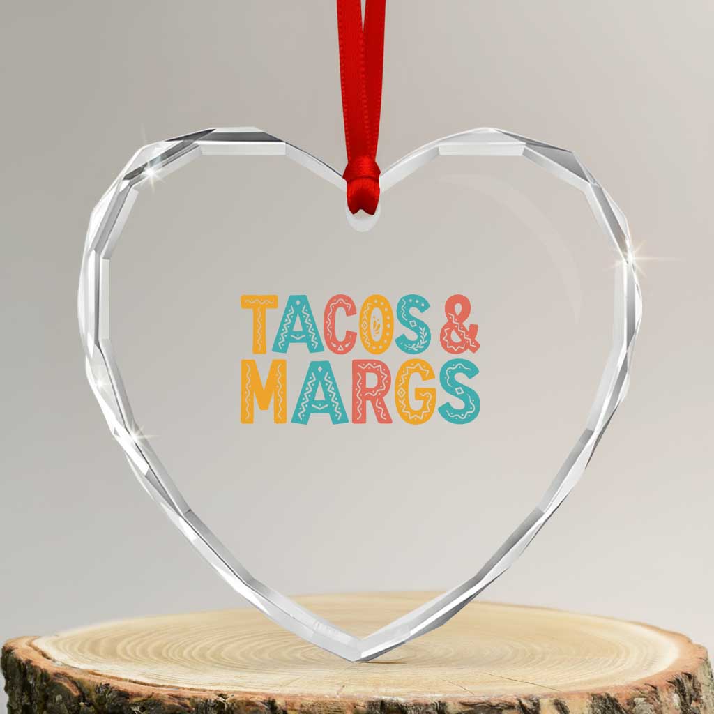 Tacos And Margaritas Lover Heart Crystal Glass Ornament Cinco De Mayo Fiesta TS12 Transparent Glass 3'' Heart Print Your Wear