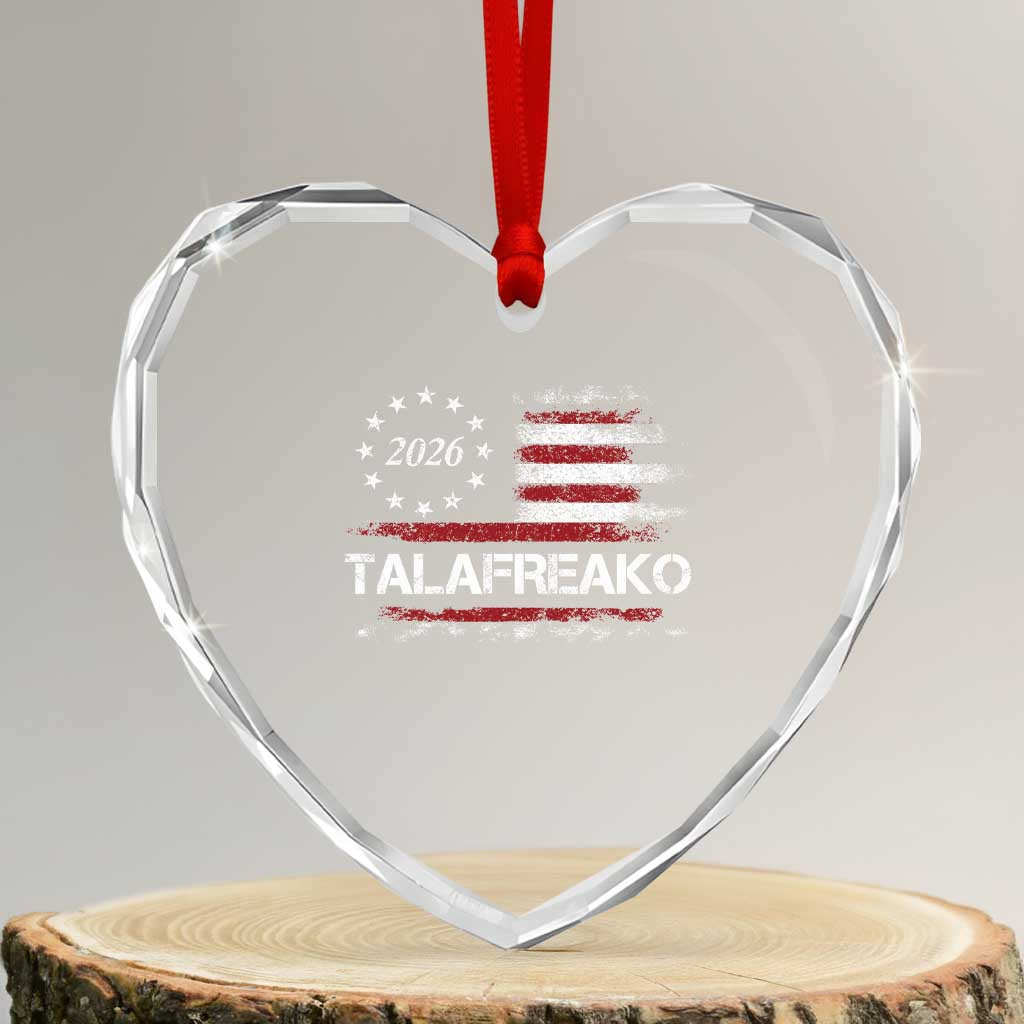 Talafreako James Talarico 2026 Heart Crystal Glass Ornament US Senate Texas Vintage American Flag TS11 Transparent Glass 3'' Heart Print Your Wear