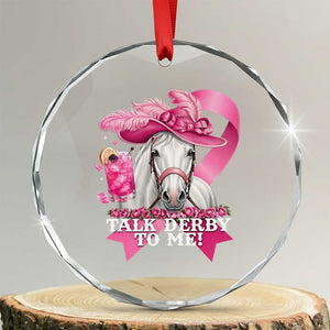 Talk Derby To Me Crystal Glass Ornament Funny Horse Racing Oaks Derby Day Pink Ribbon TS11 Transparent Glass 3'' Circle Print Your Wear