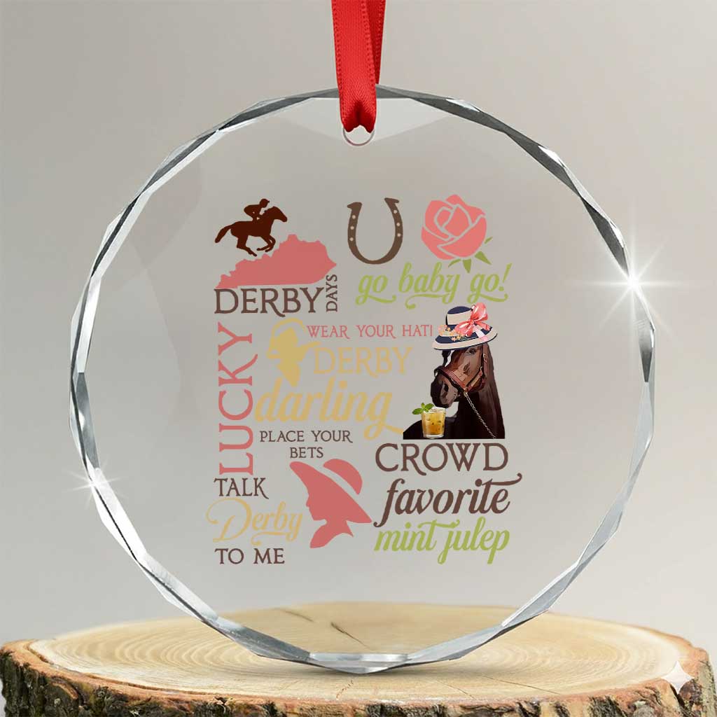 Talk Derby To Me Crystal Glass Ornament Horse Riders Ky Racing Day TS02 Transparent Glass 3'' Circle Print Your Wear