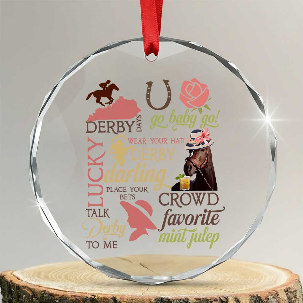 Talk Derby To Me Crystal Glass Ornament Horse Riders Ky Racing Day TS02 Transparent Glass 3'' Circle Print Your Wear