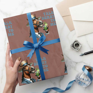 Talk Derby To Me Wrapping Paper Roll Funny Horse Racing KY Racing Day TS02 Mocha Print Your Wear