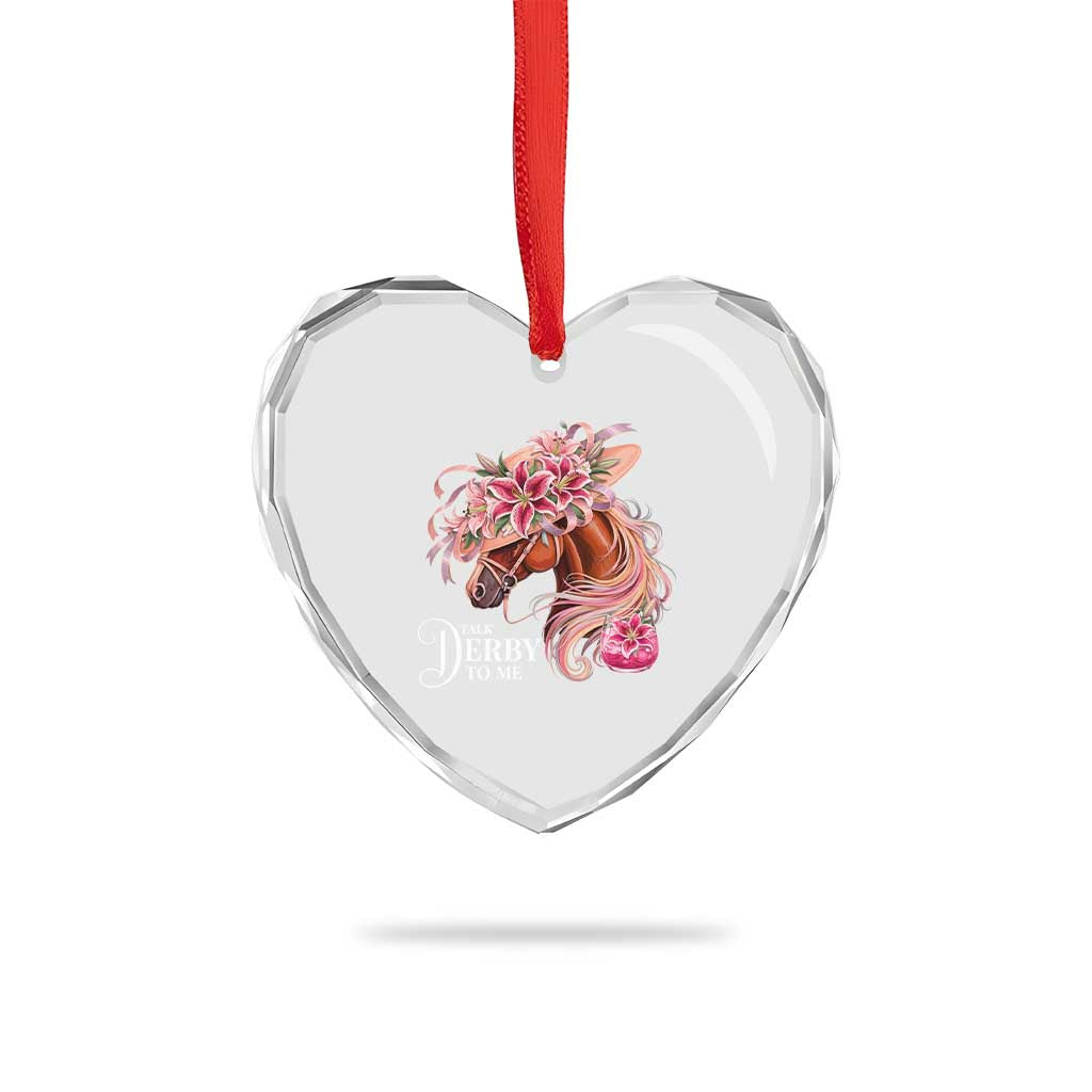Talk Derby To Me Heart Crystal Glass Ornament Funny Horse Racing Derby Day Stargazer Lilies TS11 Print Your Wear