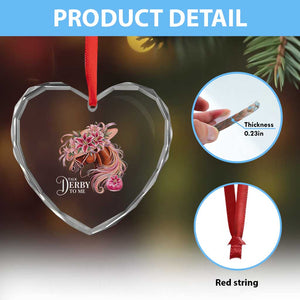 Talk Derby To Me Heart Crystal Glass Ornament Funny Horse Racing Derby Day Stargazer Lilies TS11 Print Your Wear