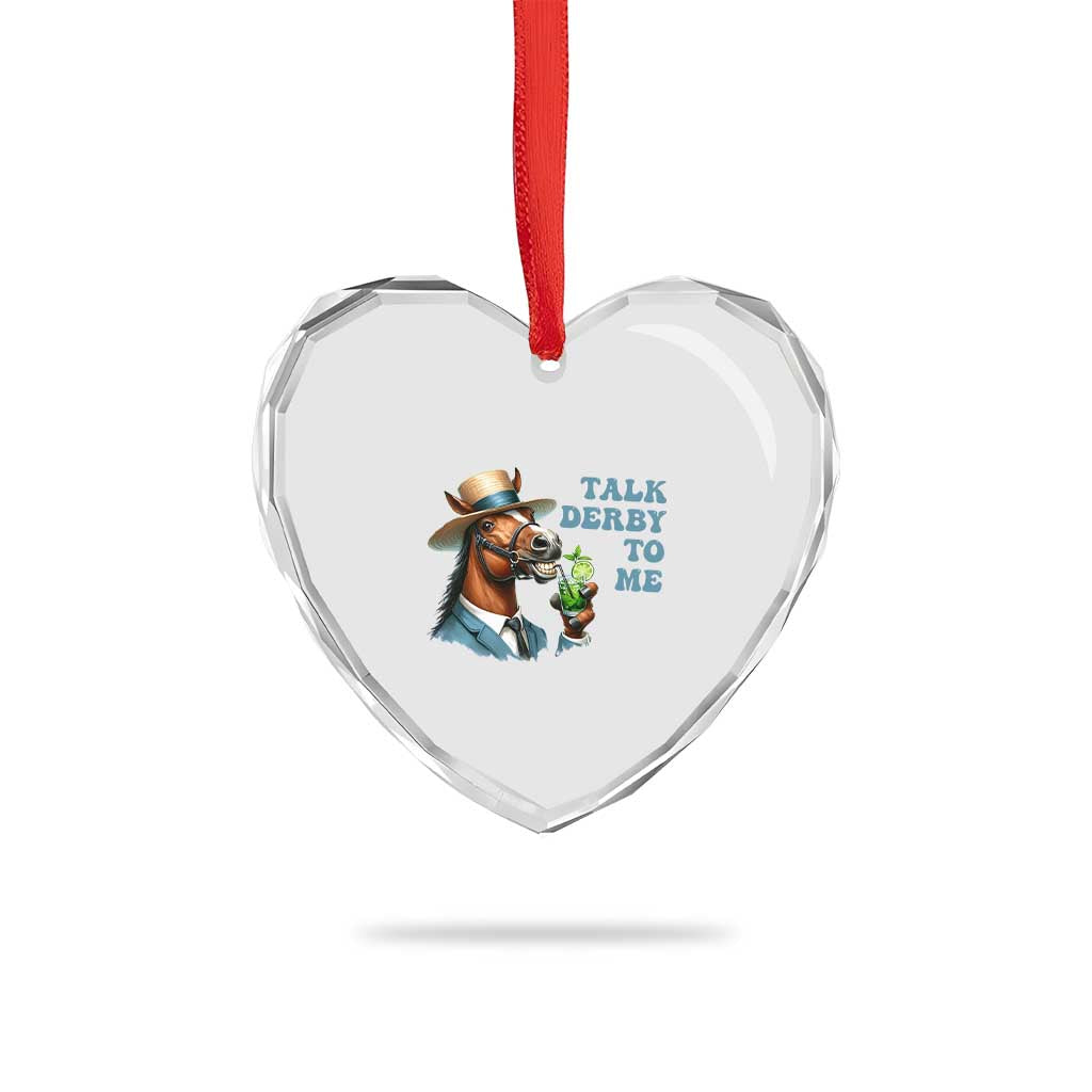 Talk Derby To Me Heart Crystal Glass Ornament Funny Horse Racing KY Racing Day TS02 Print Your Wear