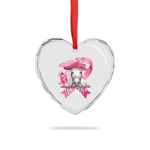 Talk Derby To Me Heart Crystal Glass Ornament Funny Horse Racing Oaks Derby Day Pink Ribbon TS11 Print Your Wear
