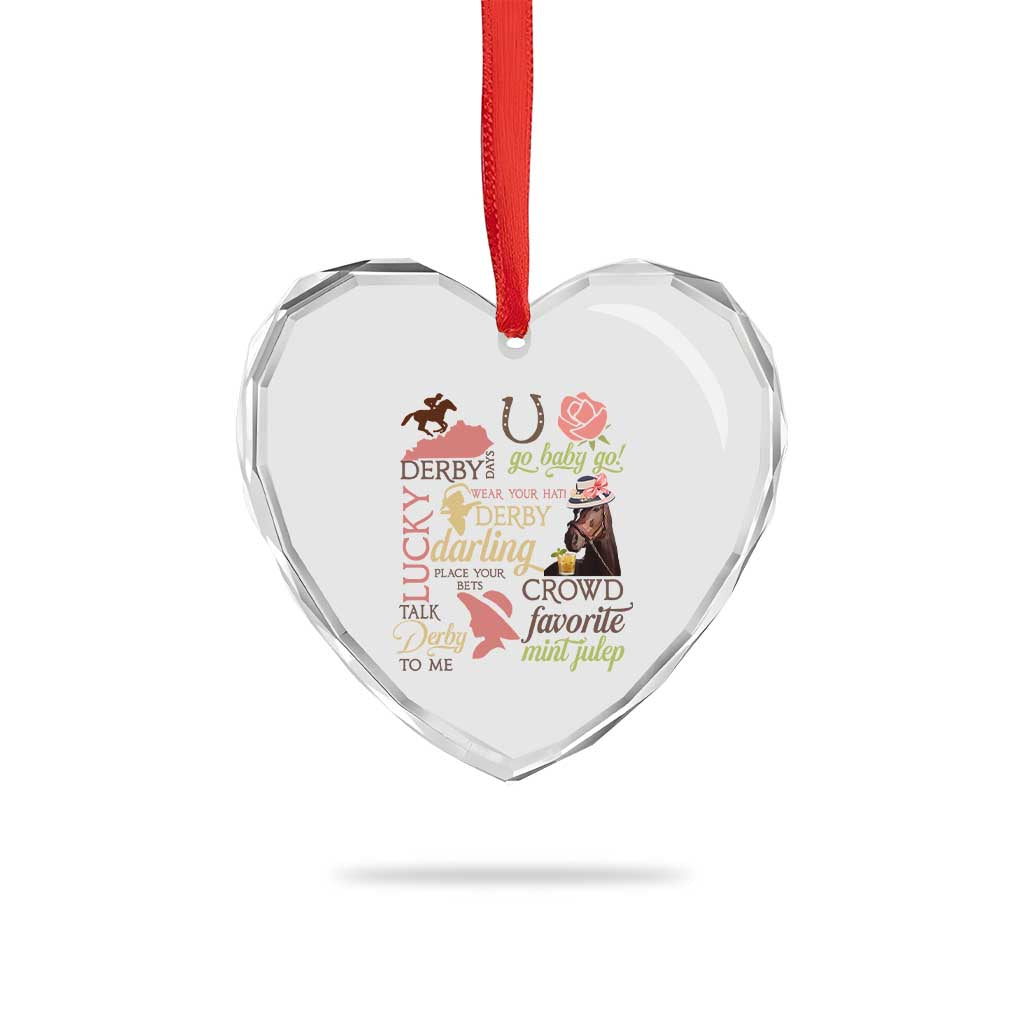 Talk Derby To Me Heart Crystal Glass Ornament Horse Riders Ky Racing Day TS02 Print Your Wear