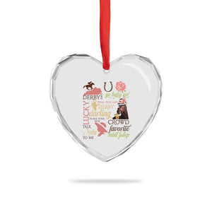 Talk Derby To Me Heart Crystal Glass Ornament Horse Riders Ky Racing Day TS02 Print Your Wear