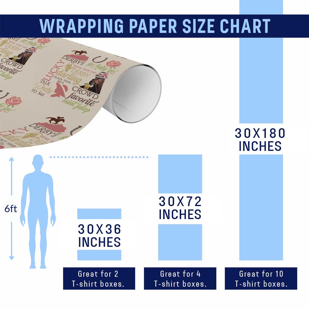 Talk Derby To Me Wrapping Paper Roll Horse Riders Ky Racing Day TS02 Print Your Wear