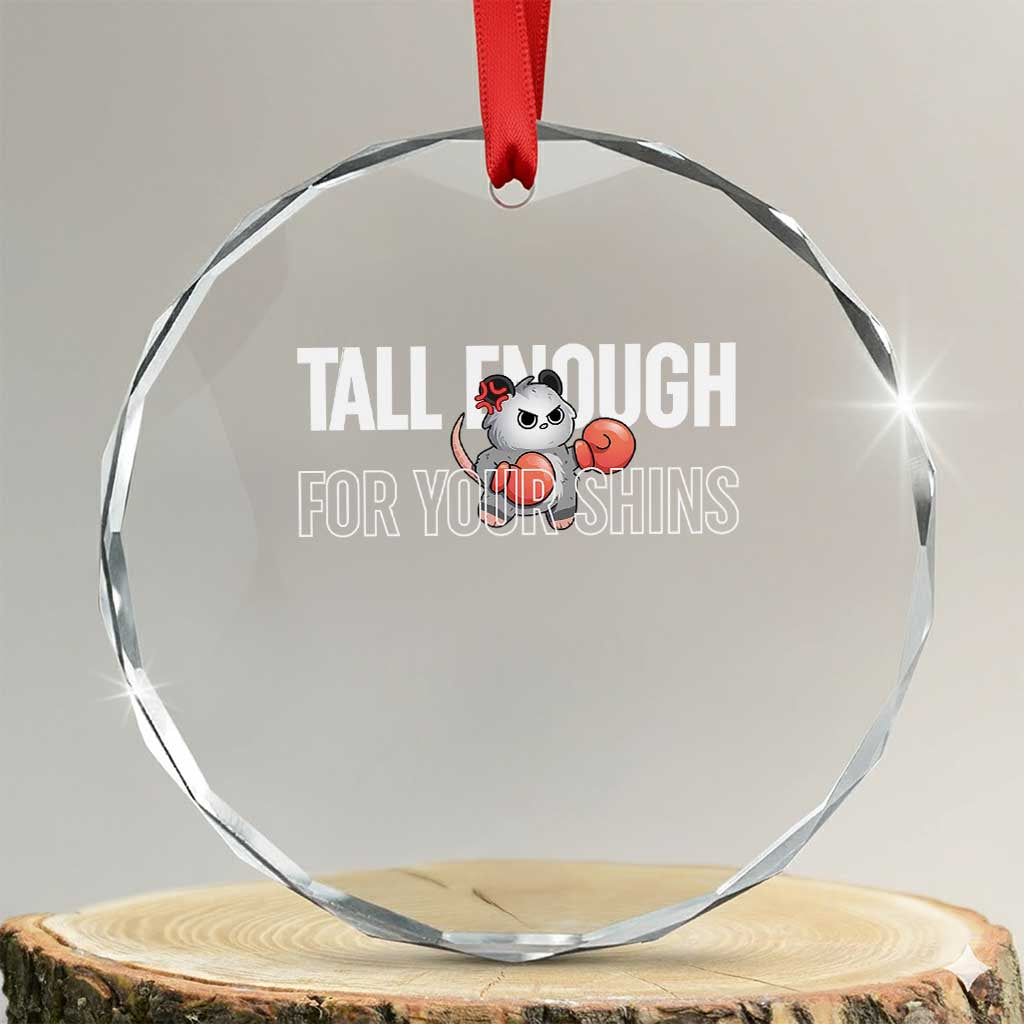 Tall Enough For Your Shins Crystal Glass Ornament Funny Possum Boxing Meme TS14 Transparent Glass 3'' Circle Print Your Wear