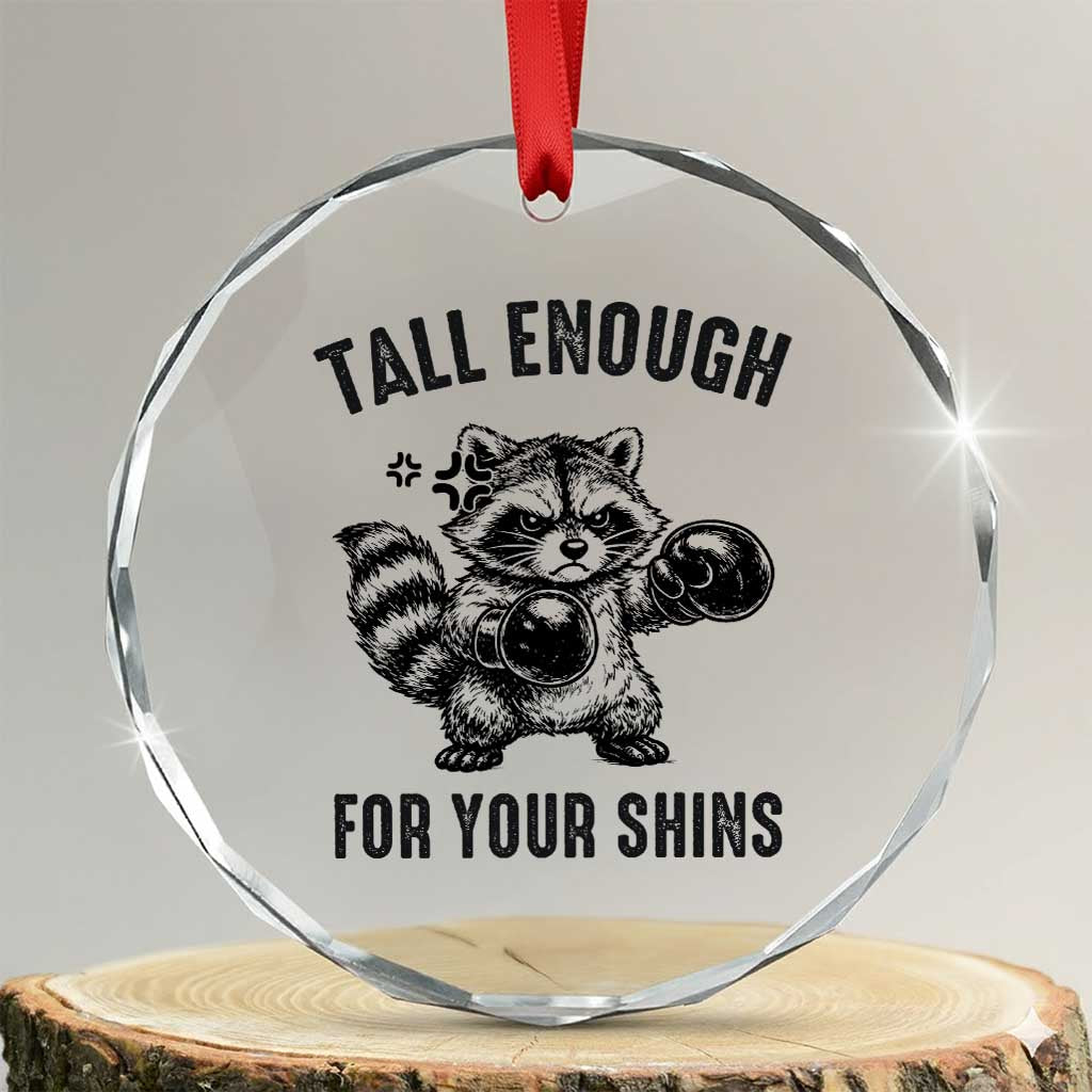 Tall Enough For Your Shins Crystal Glass Ornament Funny Raccoon Boxing Meme TS14 Transparent Glass 3'' Circle Print Your Wear