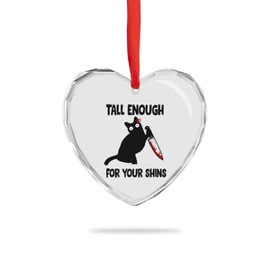 Tall Enough For Your Shins Heart Crystal Glass Ornament Funny Cat Sarcastic Meme TS14 Print Your Wear