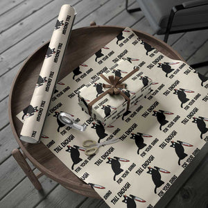 Tall Enough For Your Shins Wrapping Paper Roll Funny Cat Sarcastic Meme TS14 Beige Print Your Wear