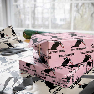 Tall Enough For Your Shins Wrapping Paper Roll Funny Cat Sarcastic Meme TS14 Light Pink Print Your Wear