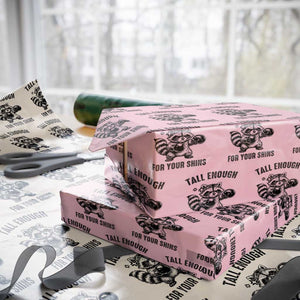 Tall Enough For Your Shins Wrapping Paper Roll Funny Raccoon Boxing Meme TS14 Light Pink Print Your Wear