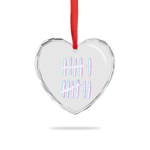 Tally Marks Six Seven Meme Heart Crystal Glass Ornament Glitch Optical Illusion TS12 Print Your Wear