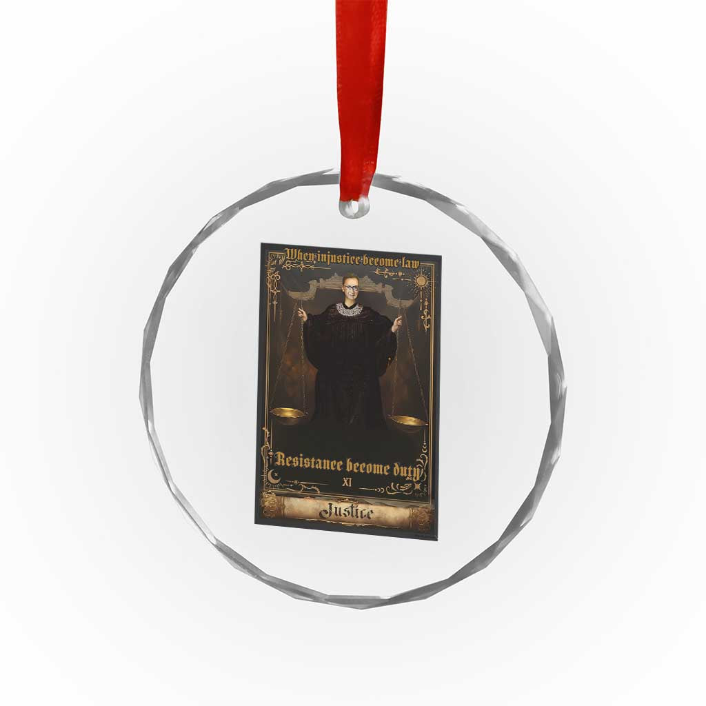 Tarot Card RBG Crystal Glass Ornament When Injustice Becomes Law Resistance Becomes Duty TS10 Print Your Wear