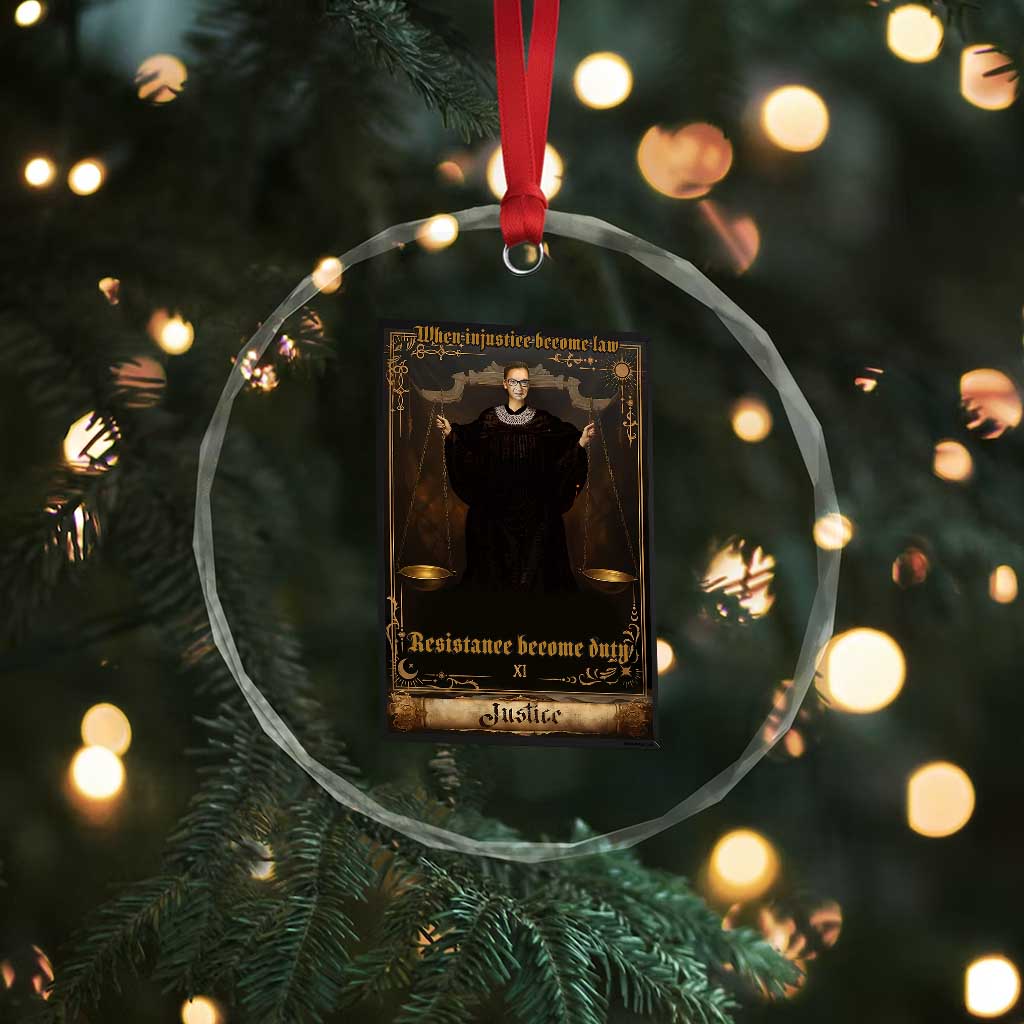 Tarot Card RBG Crystal Glass Ornament When Injustice Becomes Law Resistance Becomes Duty TS10 Print Your Wear