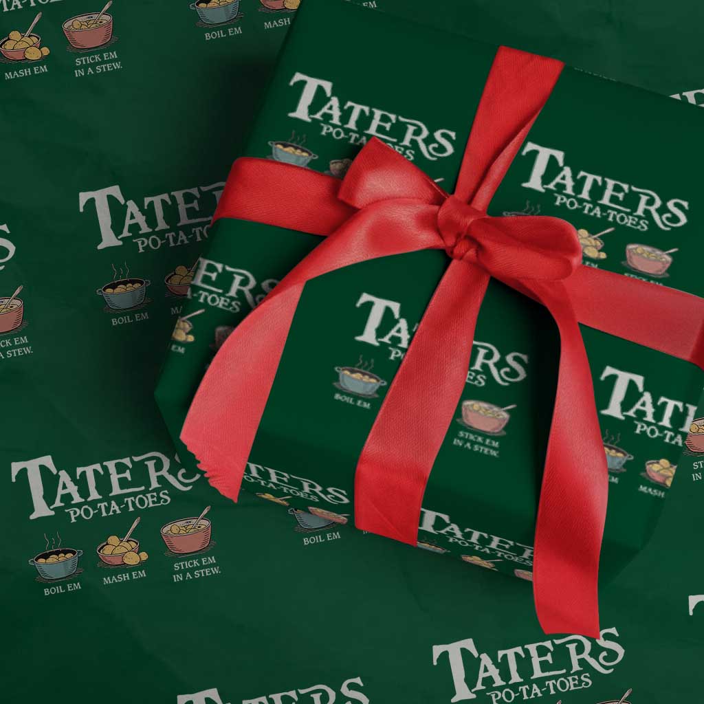 Taters Potatoes Wrapping Paper Roll Funny Movie Fans Holiday Gift TS10 Green Print Your Wear