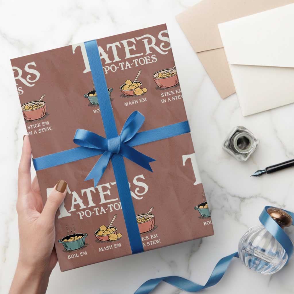 Taters Potatoes Wrapping Paper Roll Funny Movie Fans Holiday Gift TS10 Mocha Print Your Wear