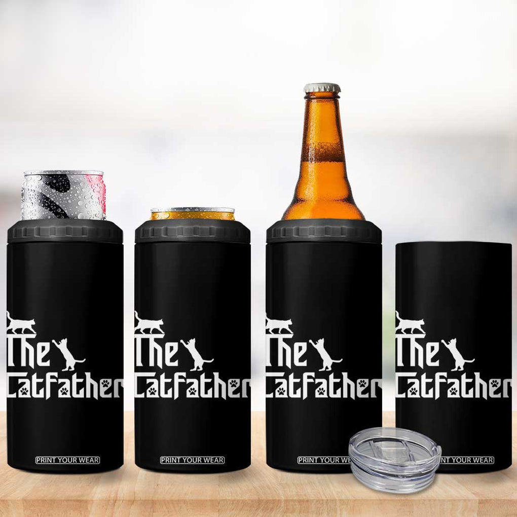 Funny Cat Dad 4 in 1 Can Cooler Tumbler The Catfather TB02 Print Your Wear
