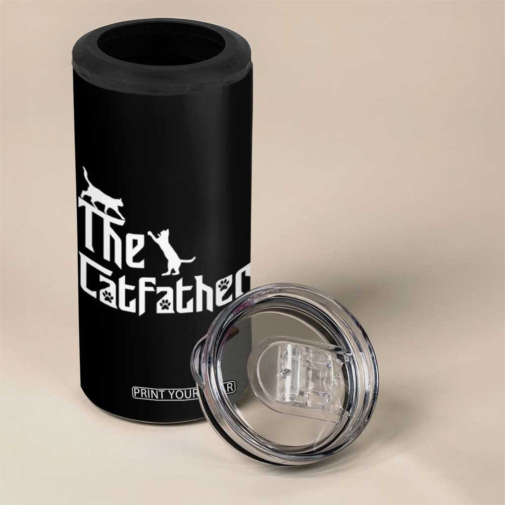 Funny Cat Dad 4 in 1 Can Cooler Tumbler The Catfather TB02 Print Your Wear