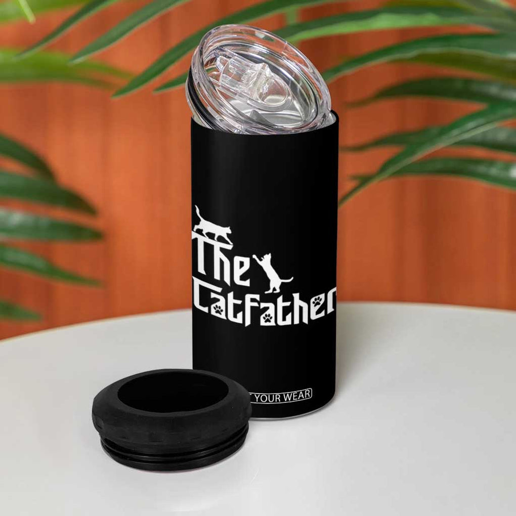 Funny Cat Dad 4 in 1 Can Cooler Tumbler The Catfather TB02 Print Your Wear