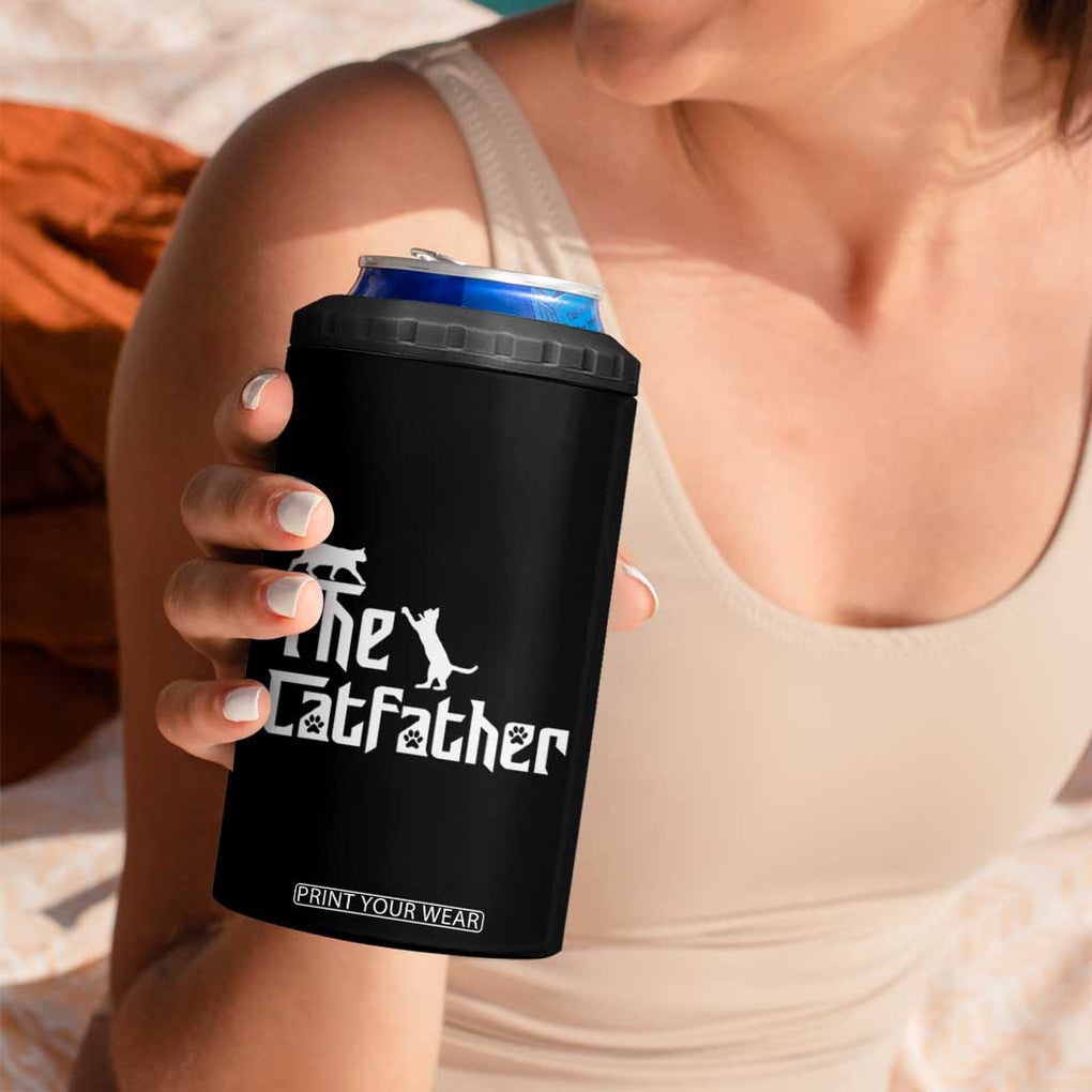 Funny Cat Dad 4 in 1 Can Cooler Tumbler The Catfather TB02 Print Your Wear