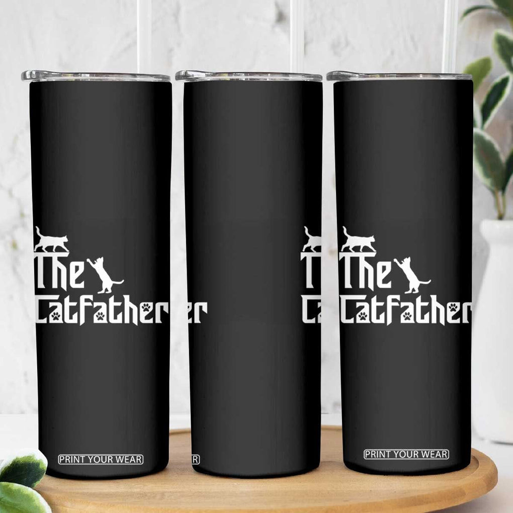 Funny Cat Dad Skinny Tumbler The Catfather TB02 Print Your Wear