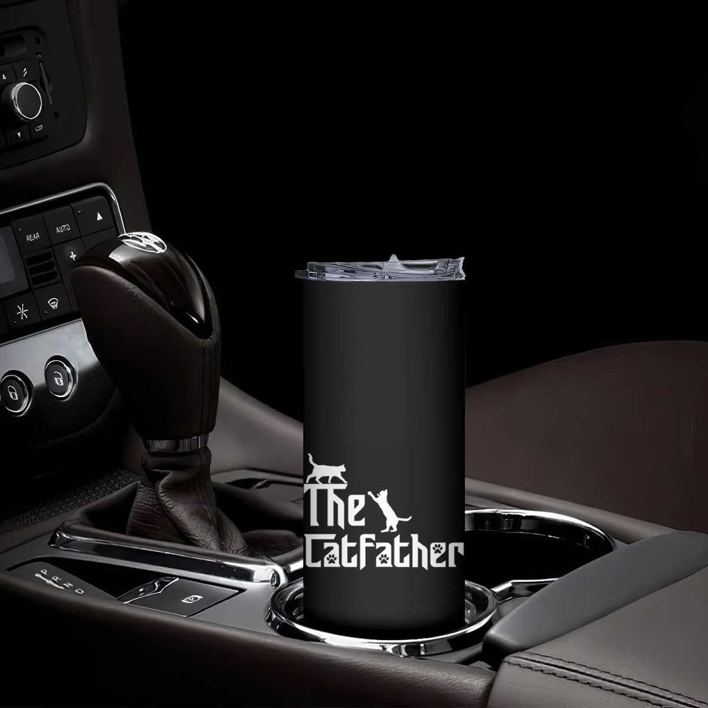 Funny Cat Dad Skinny Tumbler The Catfather TB02 Print Your Wear