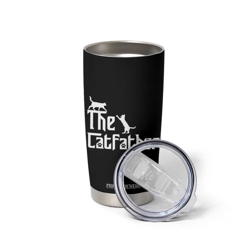 Funny Cat Dad Tumbler Cup The Catfather TB02 Print Your Wear