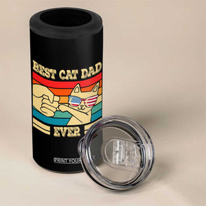 Best Cat Dad Ever 4 in 1 Can Cooler Tumbler The Man The Myth The Legend American Paw Flag TB02 Print Your Wear