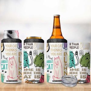 Cute Cat Graphic 4 in 1 Can Cooler Tumbler Funny Cat Lover Sayings TB02 Print Your Wear