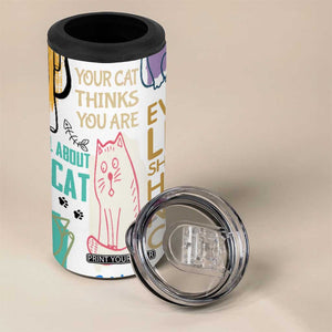 Cute Cat Graphic 4 in 1 Can Cooler Tumbler Funny Cat Lover Sayings TB02 Print Your Wear