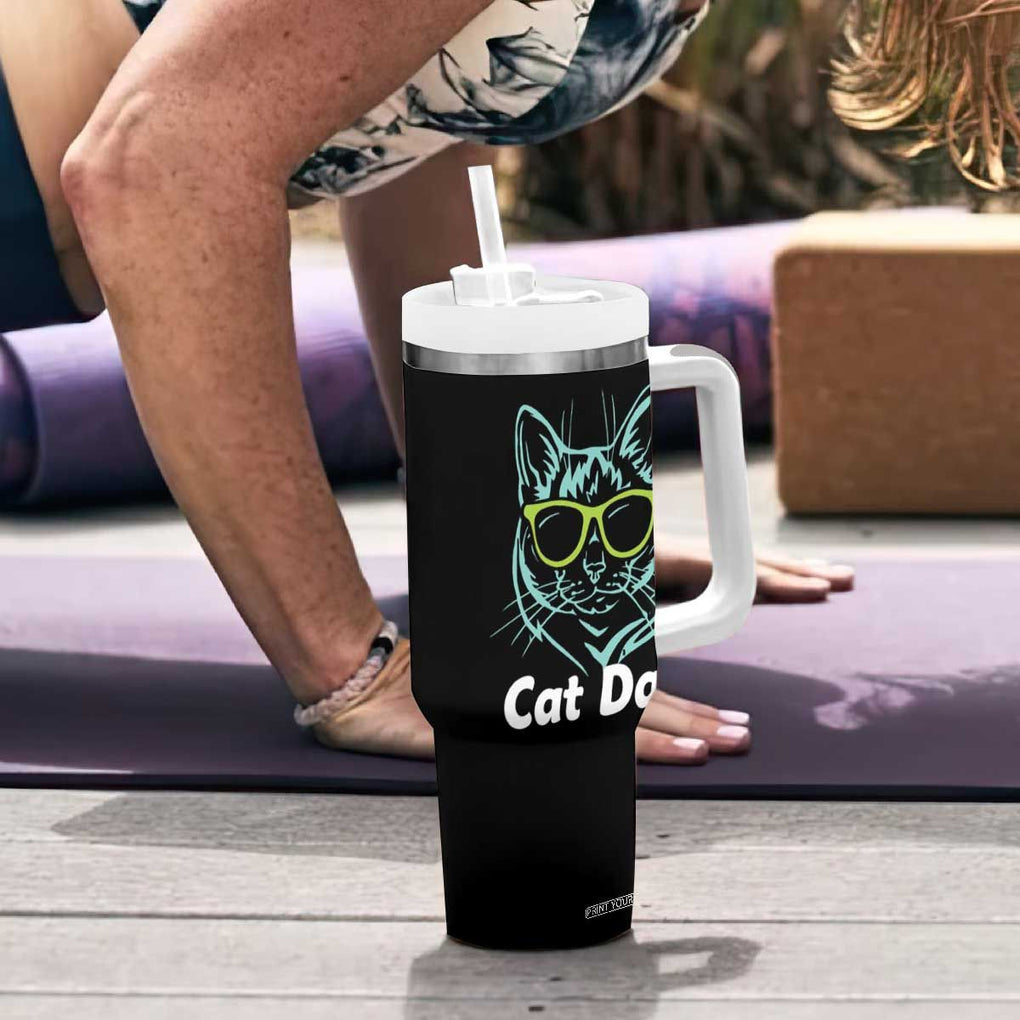 Funny Cat Dad Tumbler With Handle Cool Cat Dads Club TB02 Print Your Wear